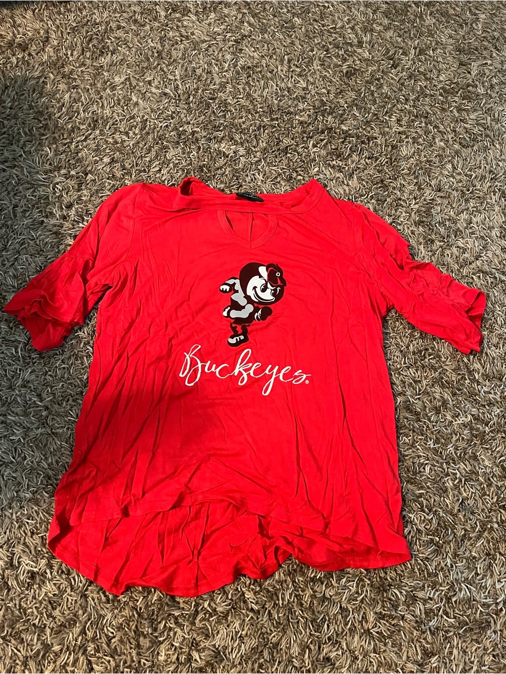 Women’s Red Buckeyes Graphic Short Sleeve Tee